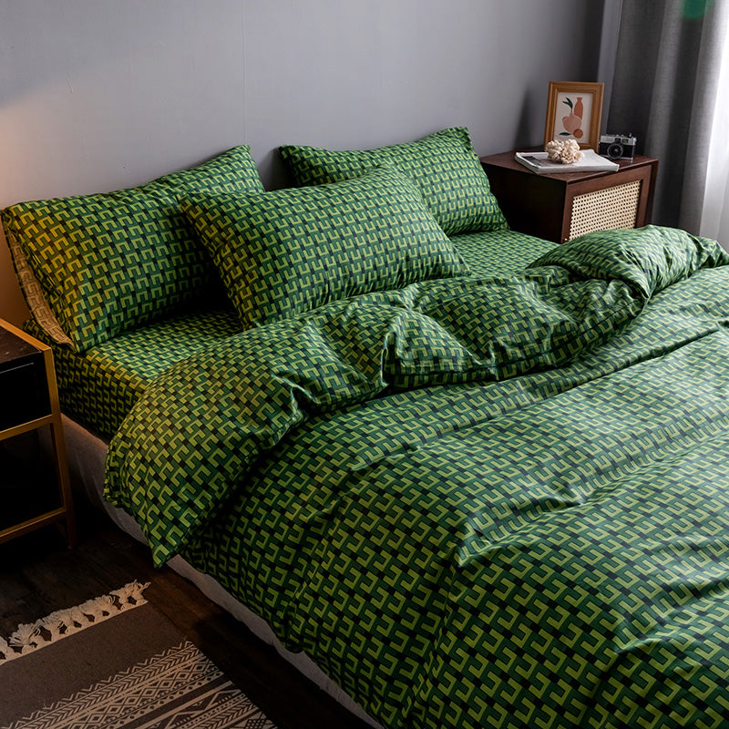 Copripiumino con lenzuolo in cotone