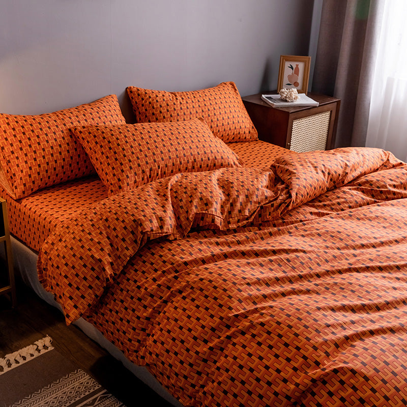 Copripiumino con lenzuolo in cotone