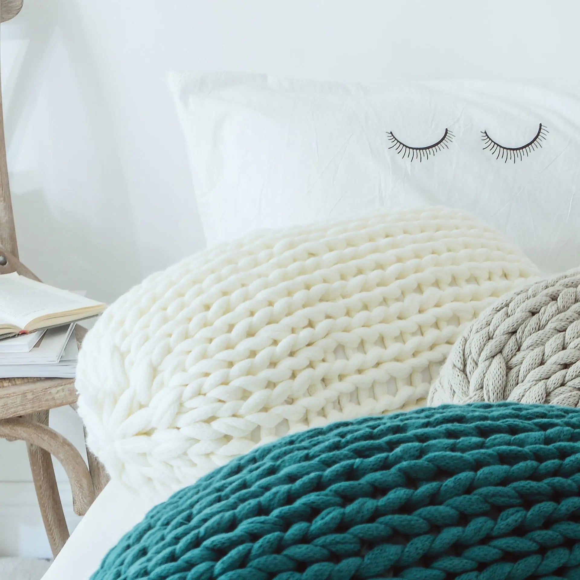 Cuscino morbido di pura lana