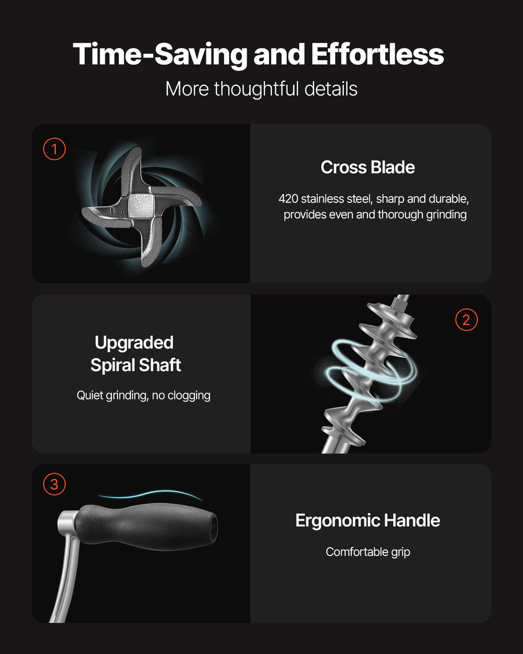 Tritacarne manuale in acciaio inox