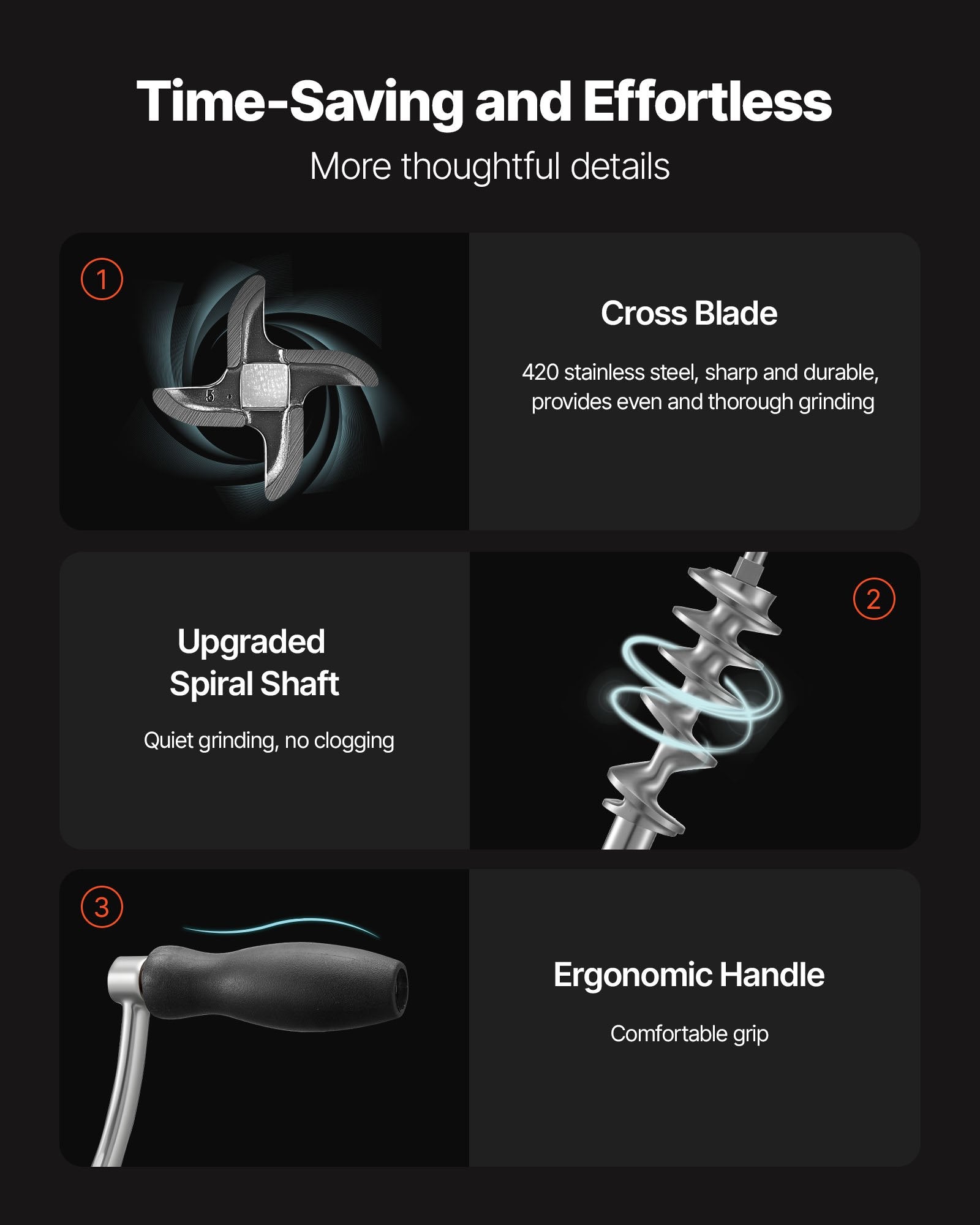 Tritacarne manuale in acciaio inox